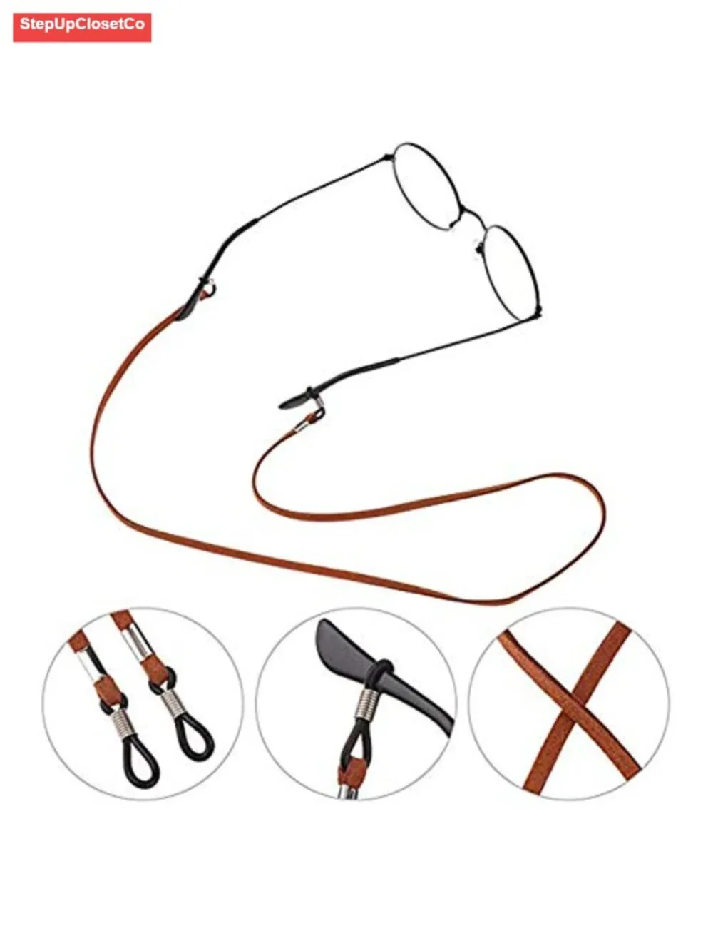 Imitation Suede Eyeglass Holder Strap Cord Glasses Lanyard Necklace